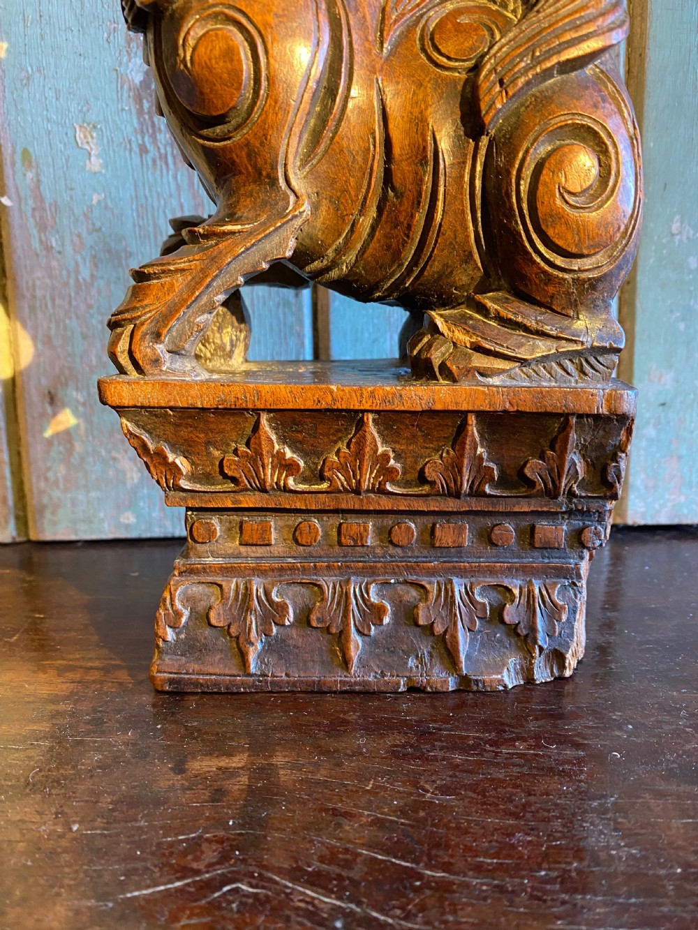 Antique Wooden Dog of Fo View X