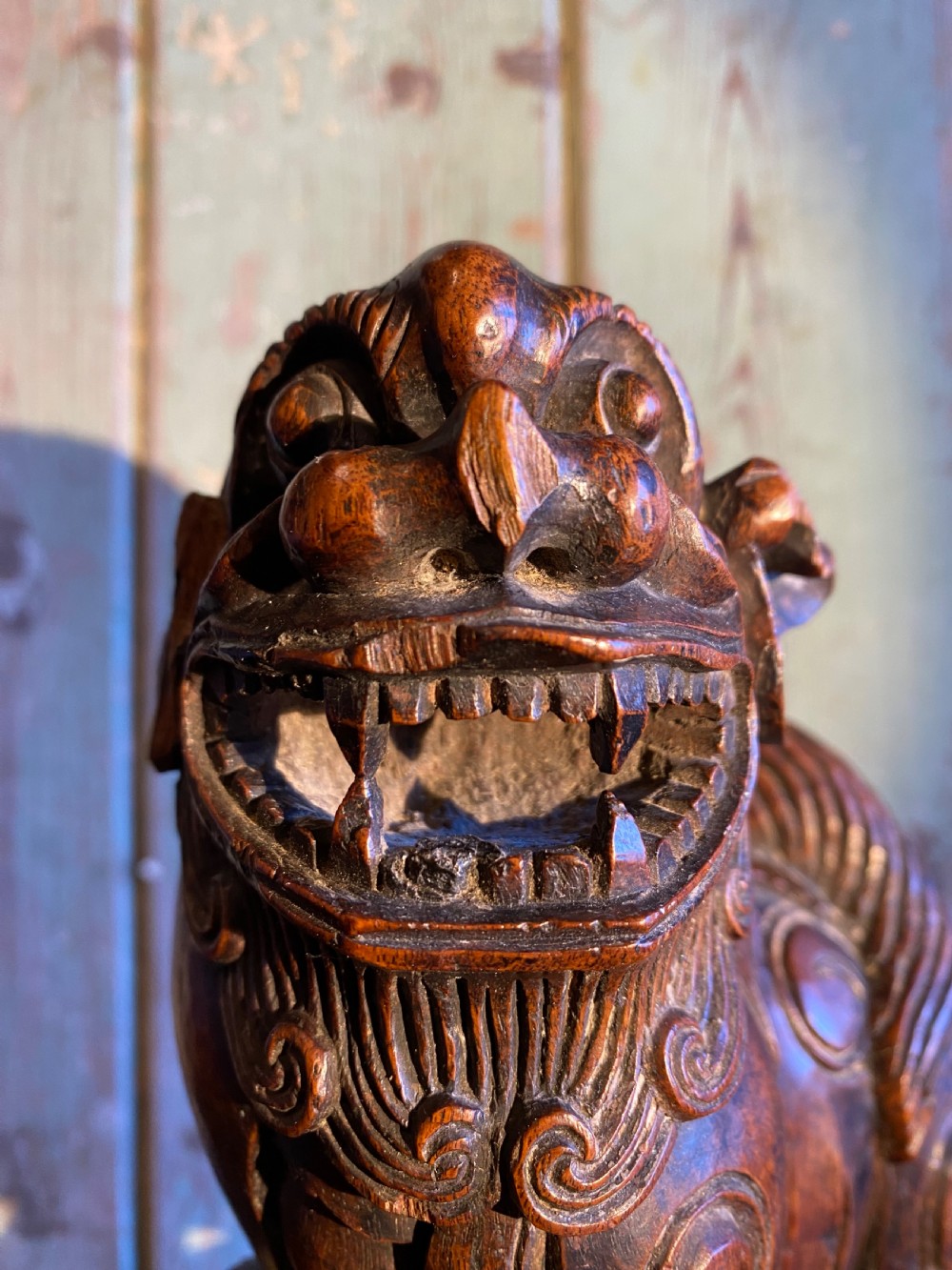 Antique Wooden Dog of Fo View XIII
