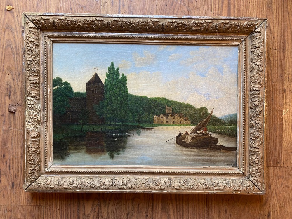 An Antique Naive Landscape Painting  View II