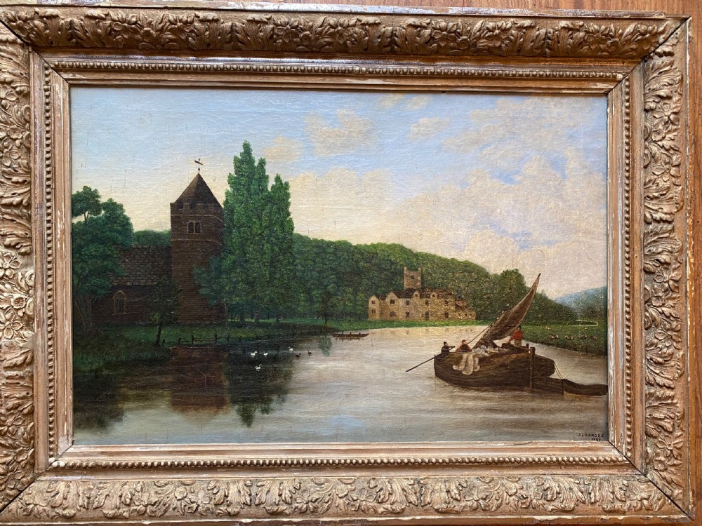 An Antique Naive Landscape Painting  View III