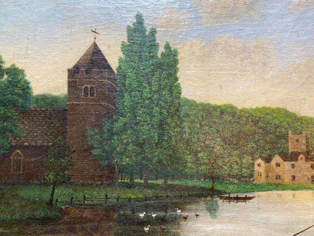 An Antique Naive Landscape Painting  View V
