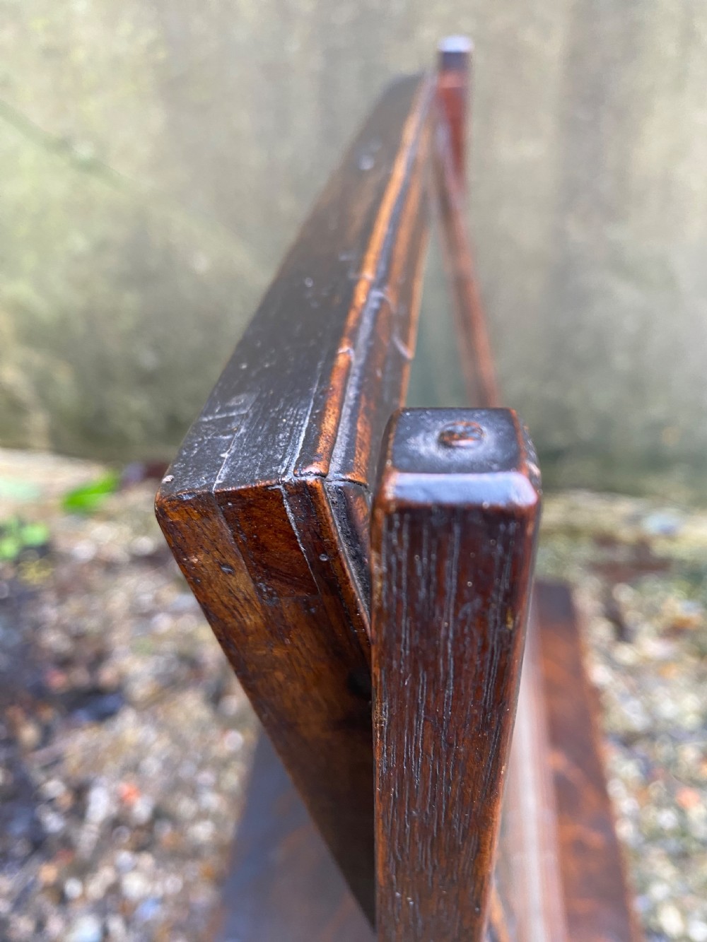 Antique 18th Century Oak Vanity Mirror  View XII