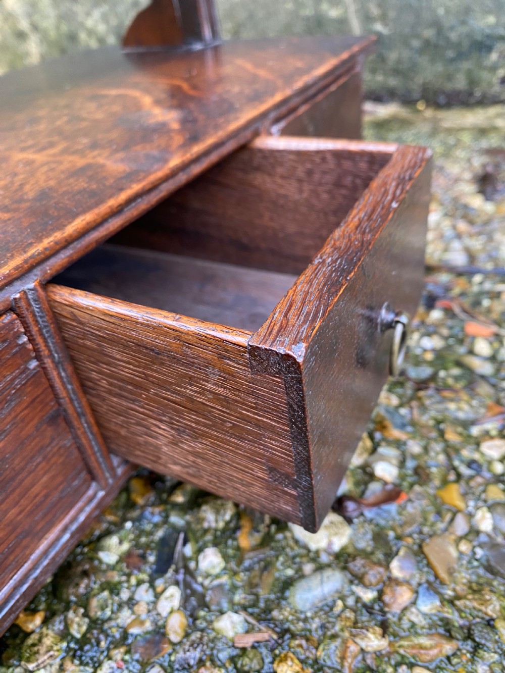 Antique 18th Century Oak Vanity Mirror  View XIV