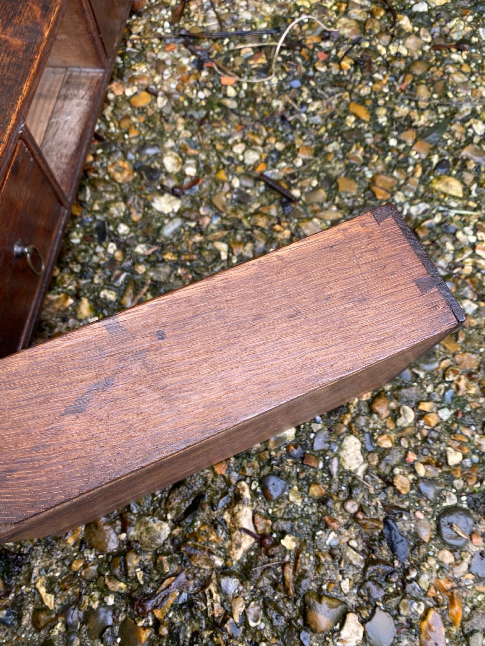 Antique 18th Century Oak Vanity Mirror  View XV