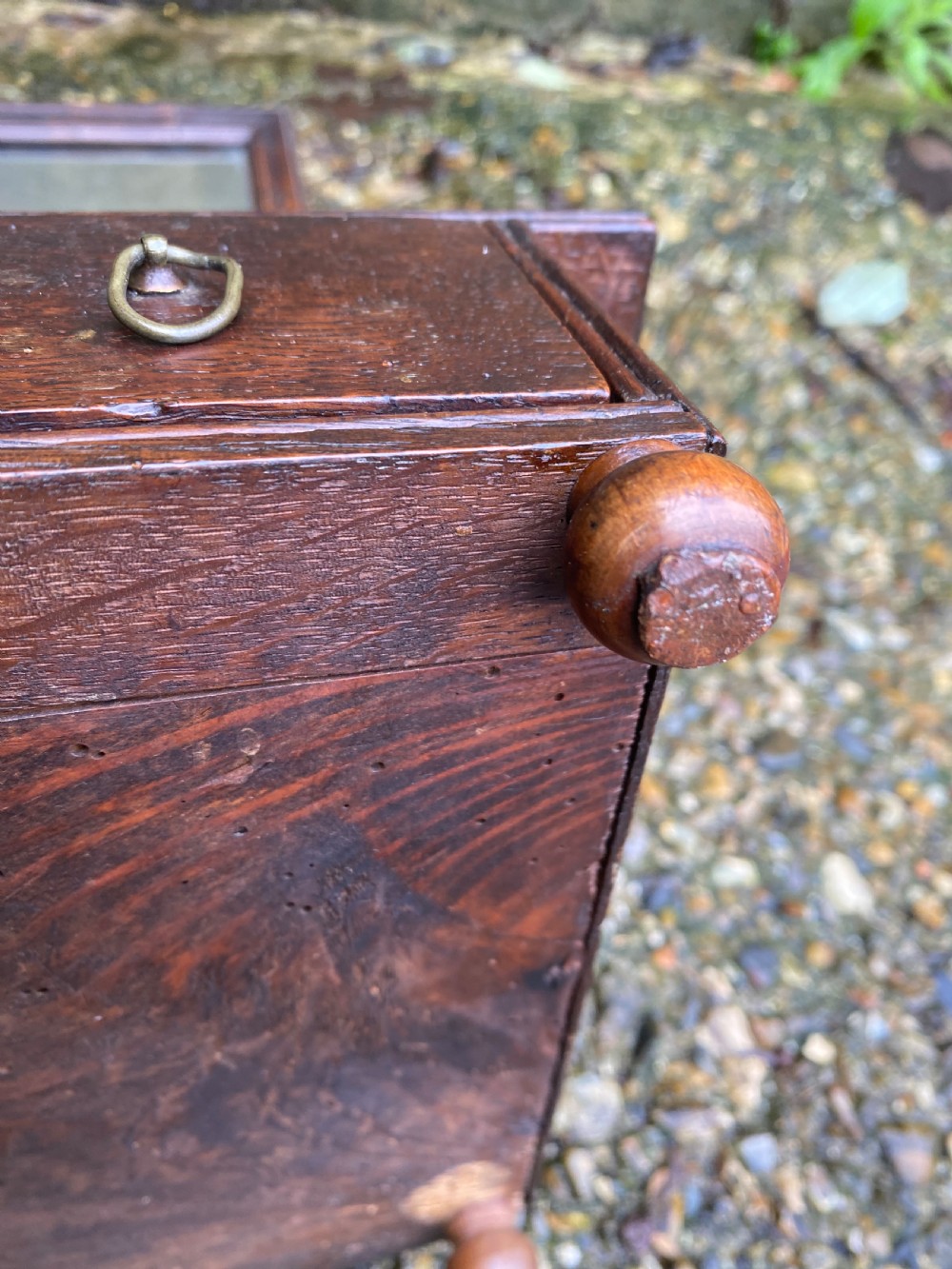 Antique 18th Century Oak Vanity Mirror  View XX