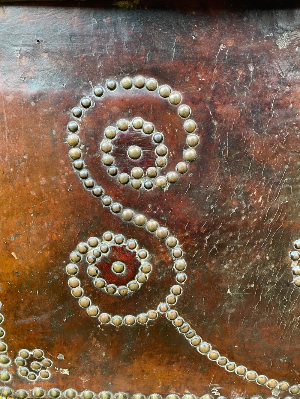 Antique Leather Bound Chest View VII