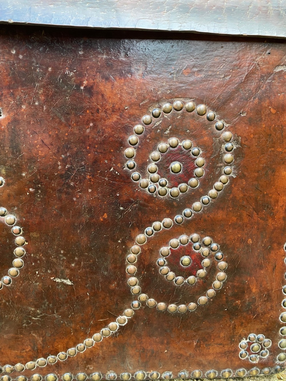 Antique Leather Bound Chest View IX