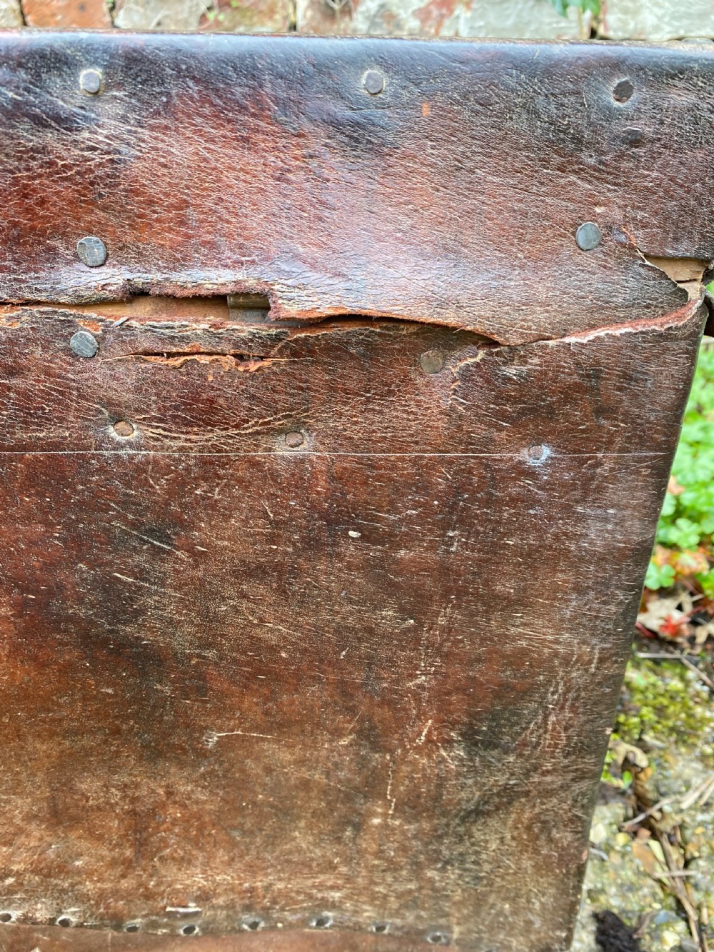 Antique Leather Bound Chest View XXII