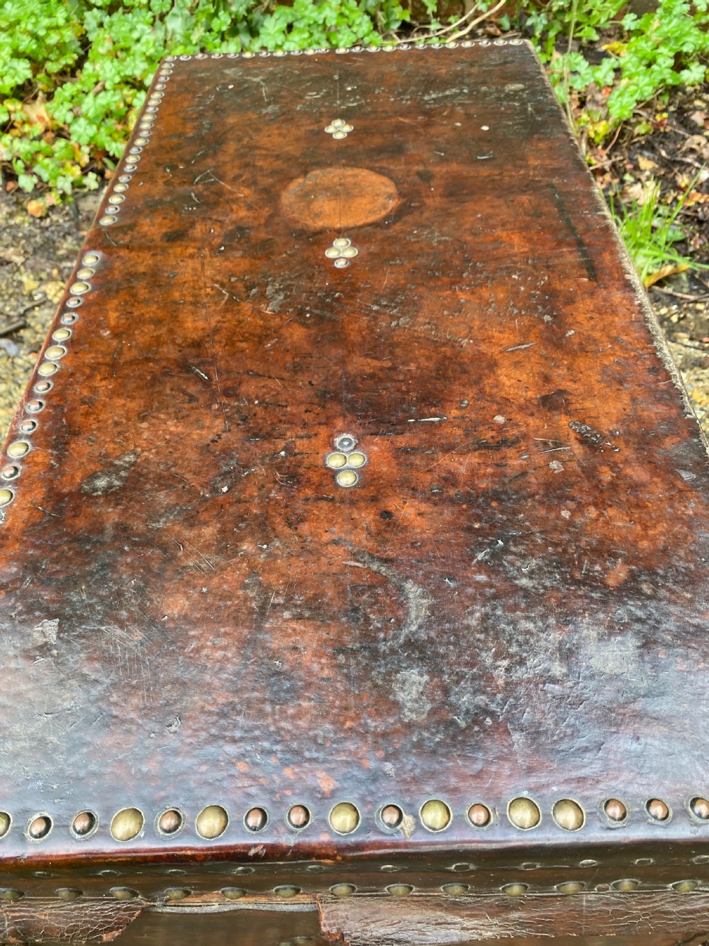 Antique Leather Bound Chest View XXIV