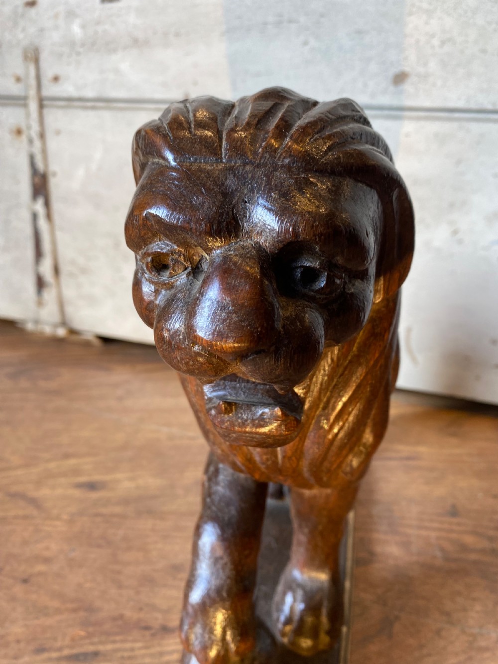 A Pair of Carved Oak Lions View V