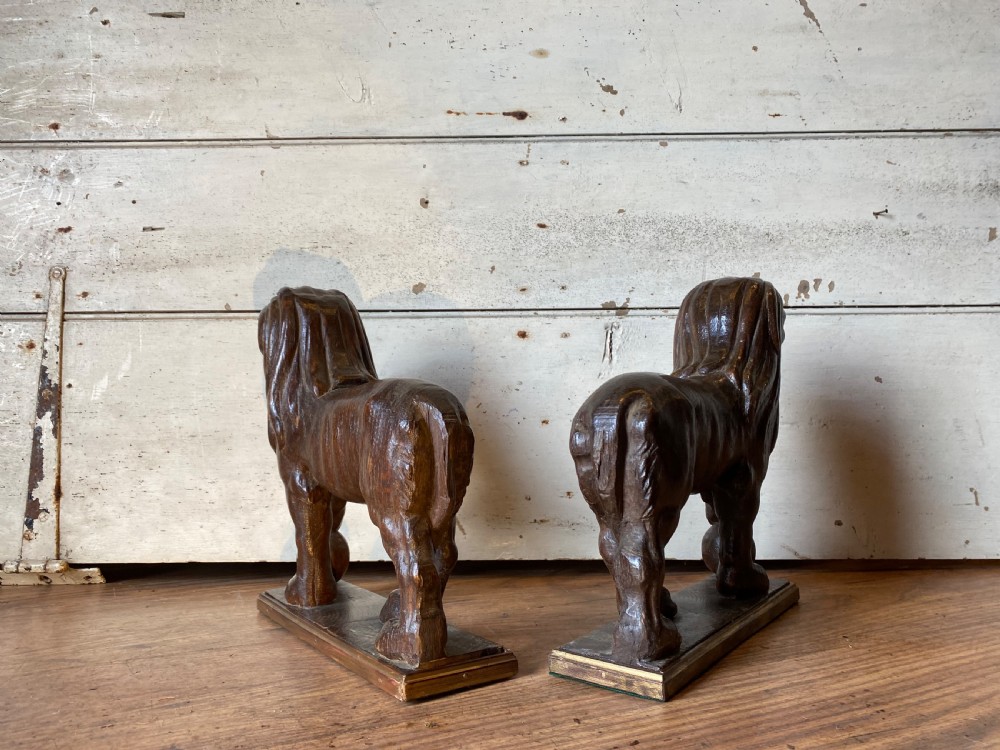 A Pair of Carved Oak Lions View VI