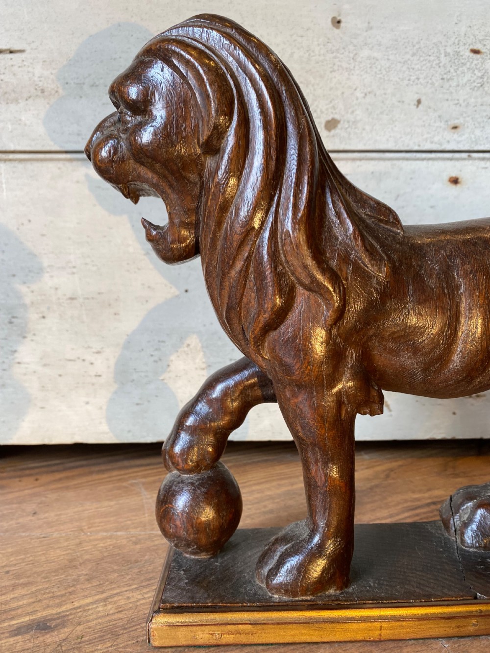 A Pair of Carved Oak Lions View VII