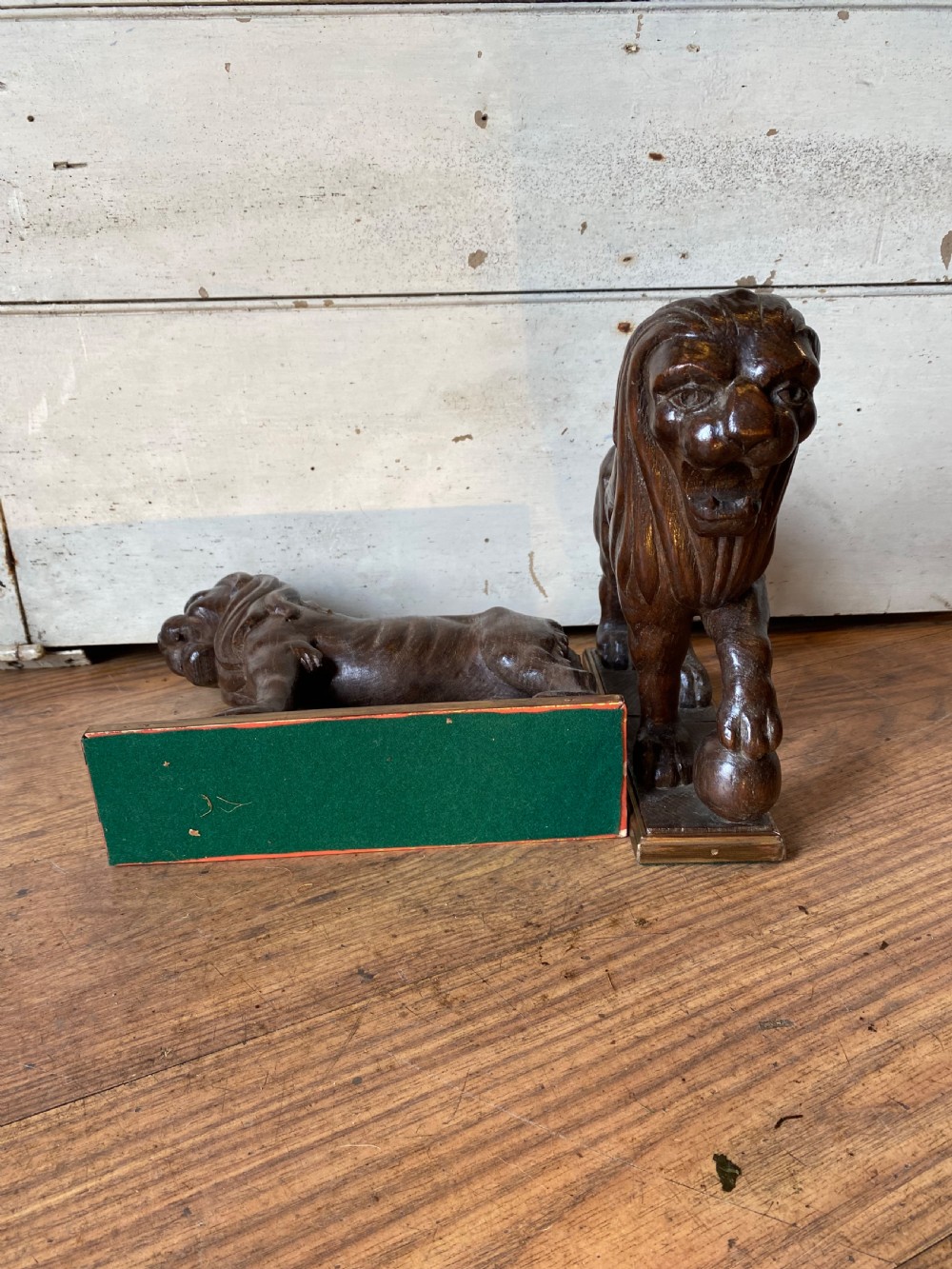 A Pair of Carved Oak Lions View XIII
