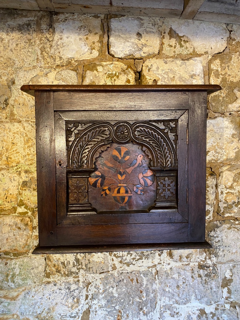 Early Oak Wall Cupboard 