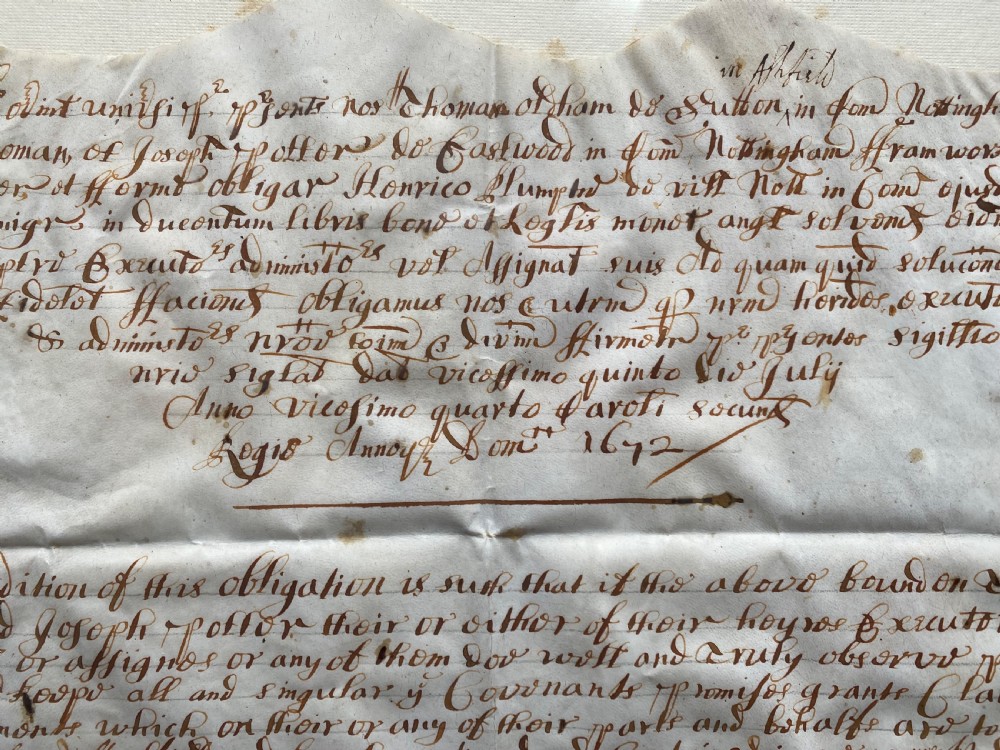 17th Century legal Document View V