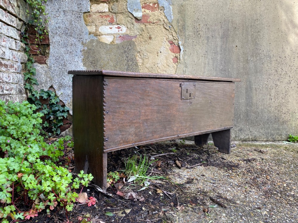 An Early Oak Plank Coffer