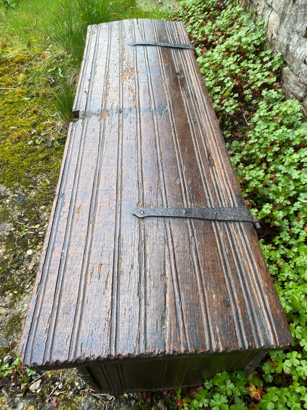 Very Early Oak Plank Coffer View IX