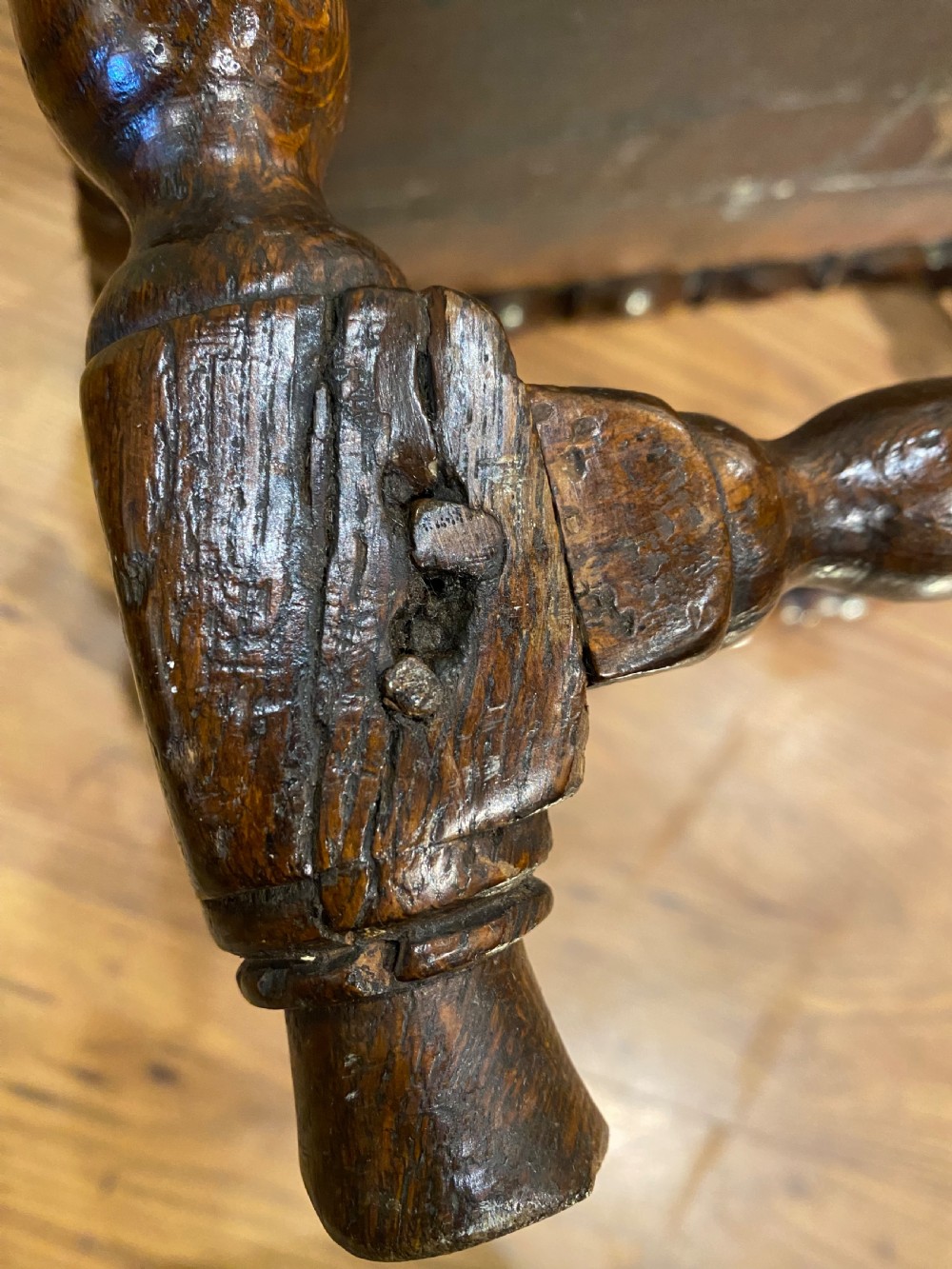 Early Oak Joint Stool View XX