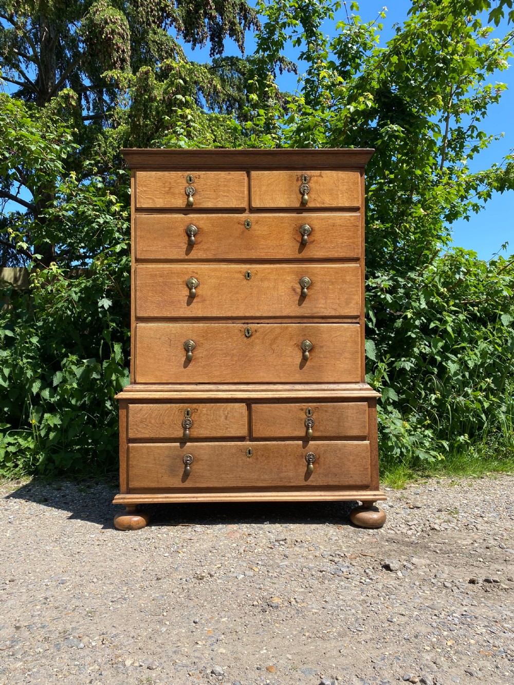Georgian Oak Chest on Chest