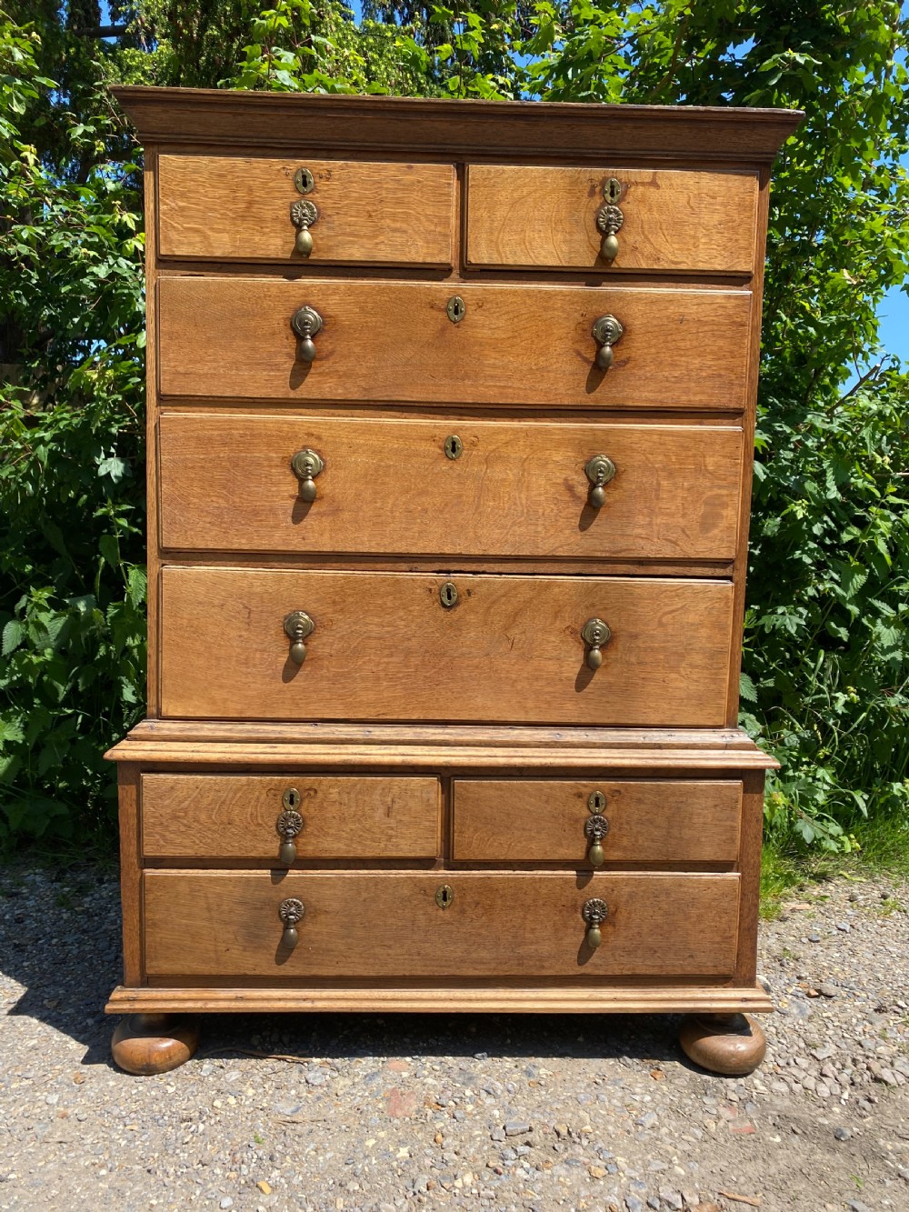 Georgian Oak Chest on Chest View V