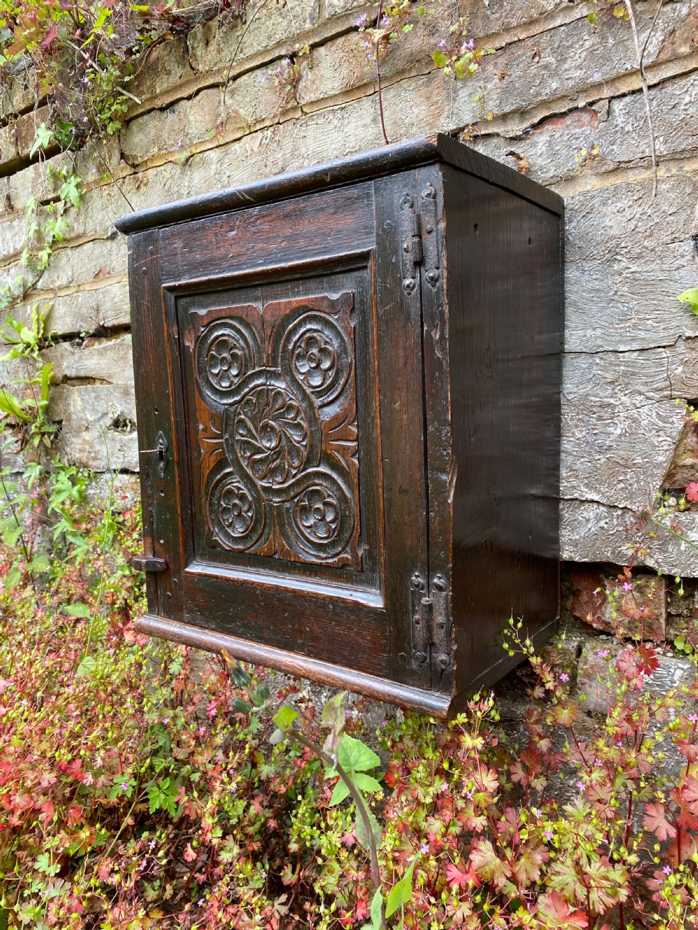 Early Oak Mural Cupboard  View II
