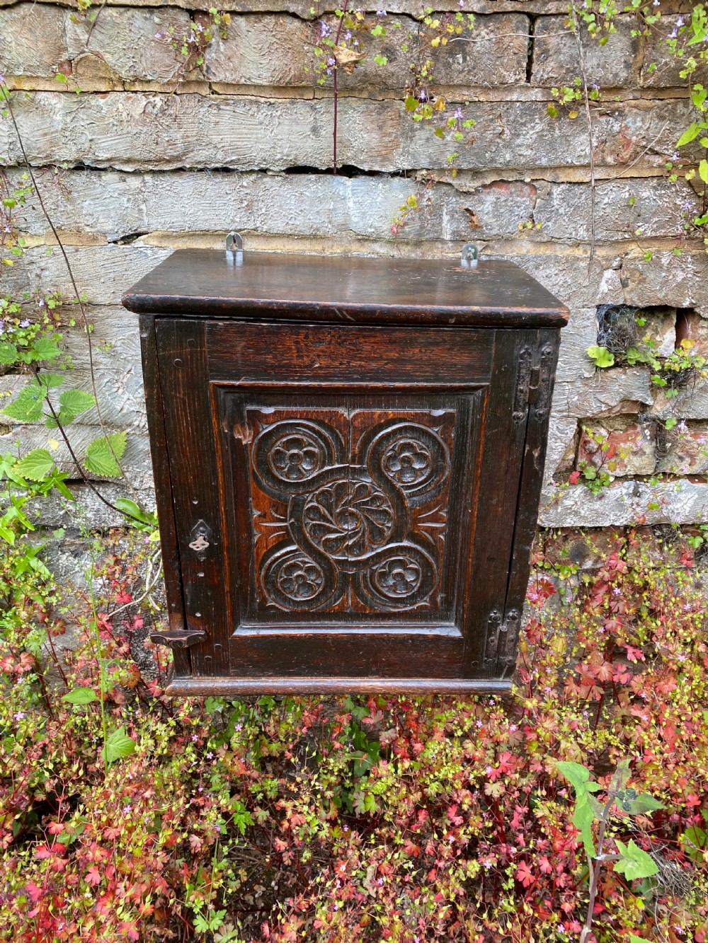 Early Oak Mural Cupboard  View V