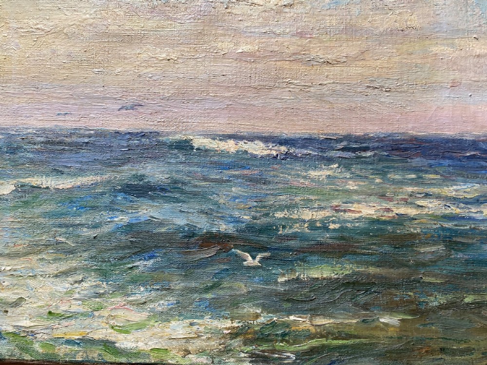 Antique Oil Painting Seascape View VI