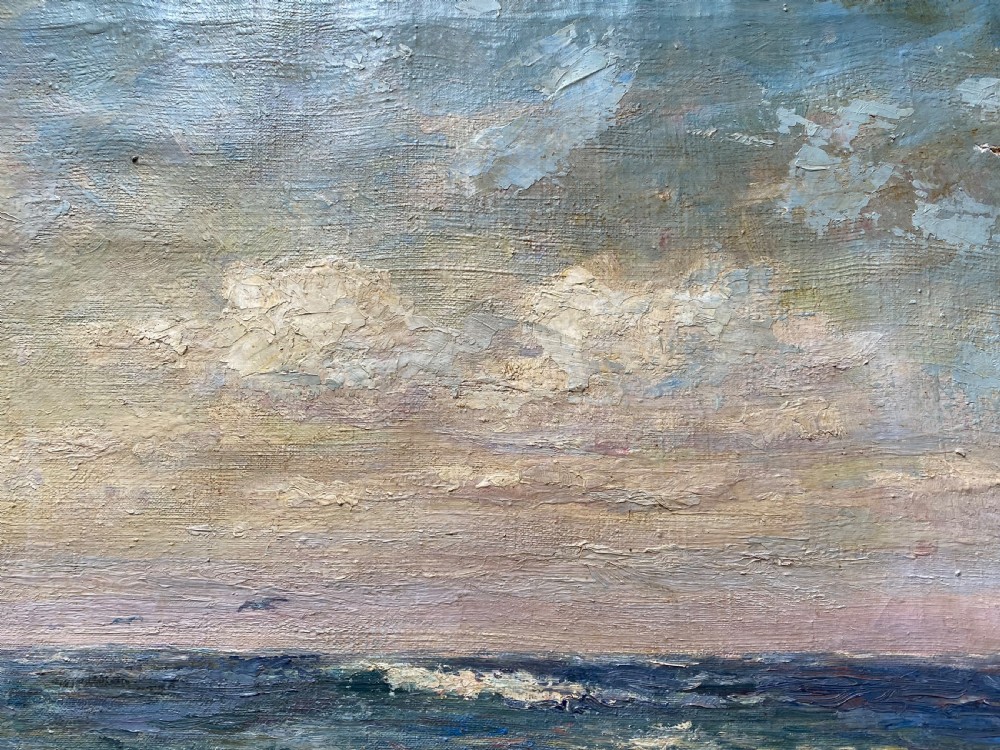 Antique Oil Painting Seascape View X