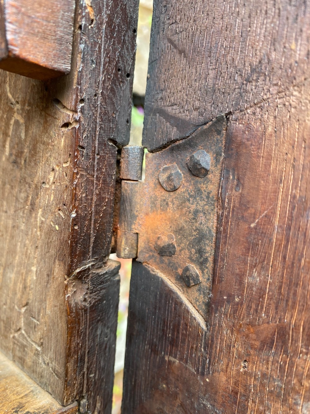 An Early Oak Spice wall Cupboard  View XVII
