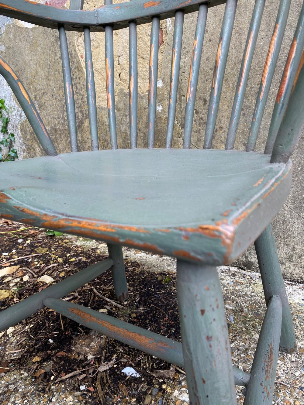 Antique Painted Windsor Chair  View XIII