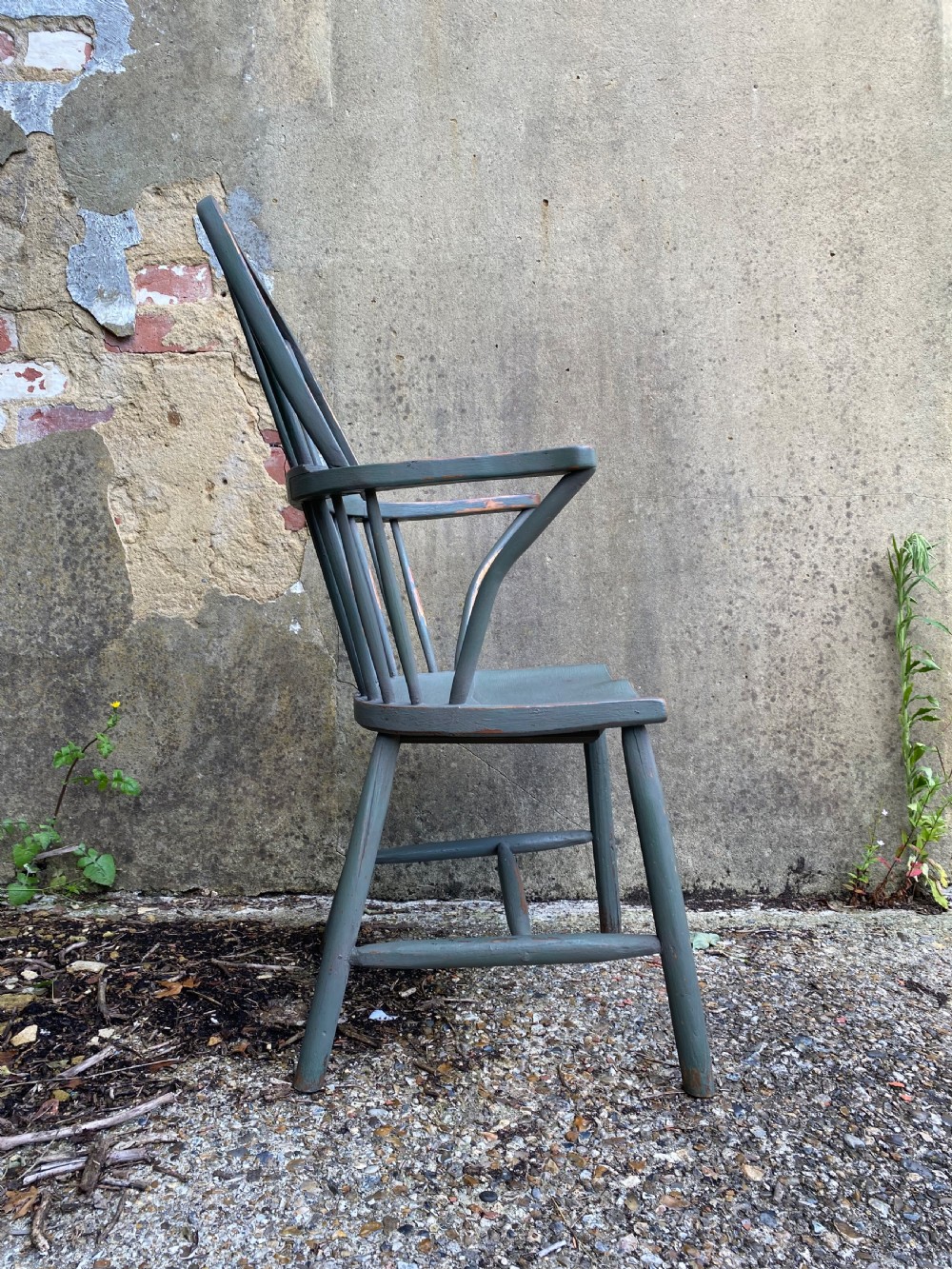 Antique Painted Windsor Chair  View XV