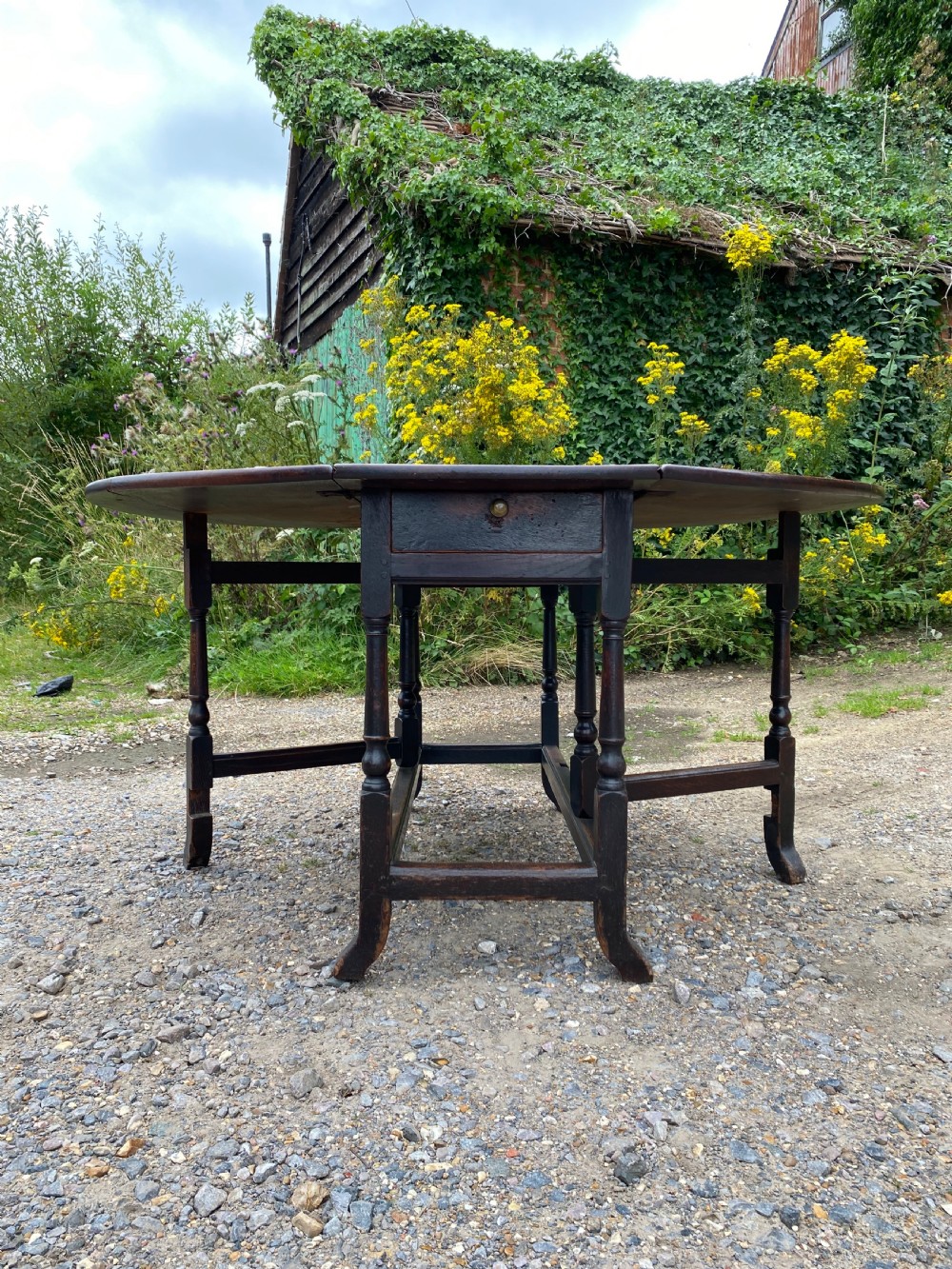 Large Early Oak Gateleg Table View II