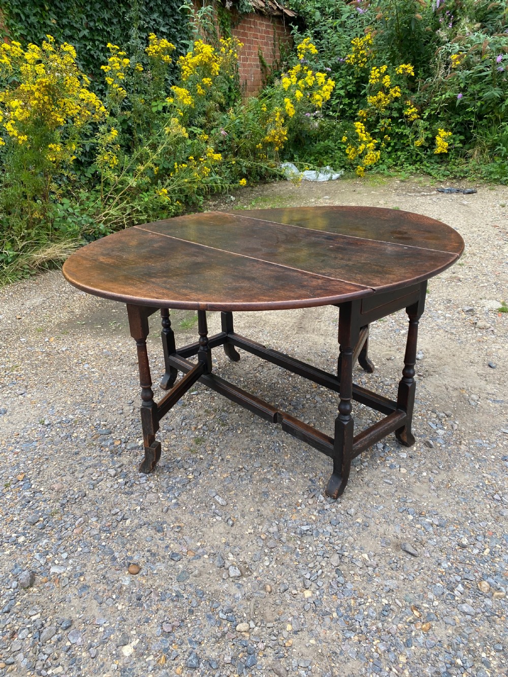Large Early Oak Gateleg Table View III