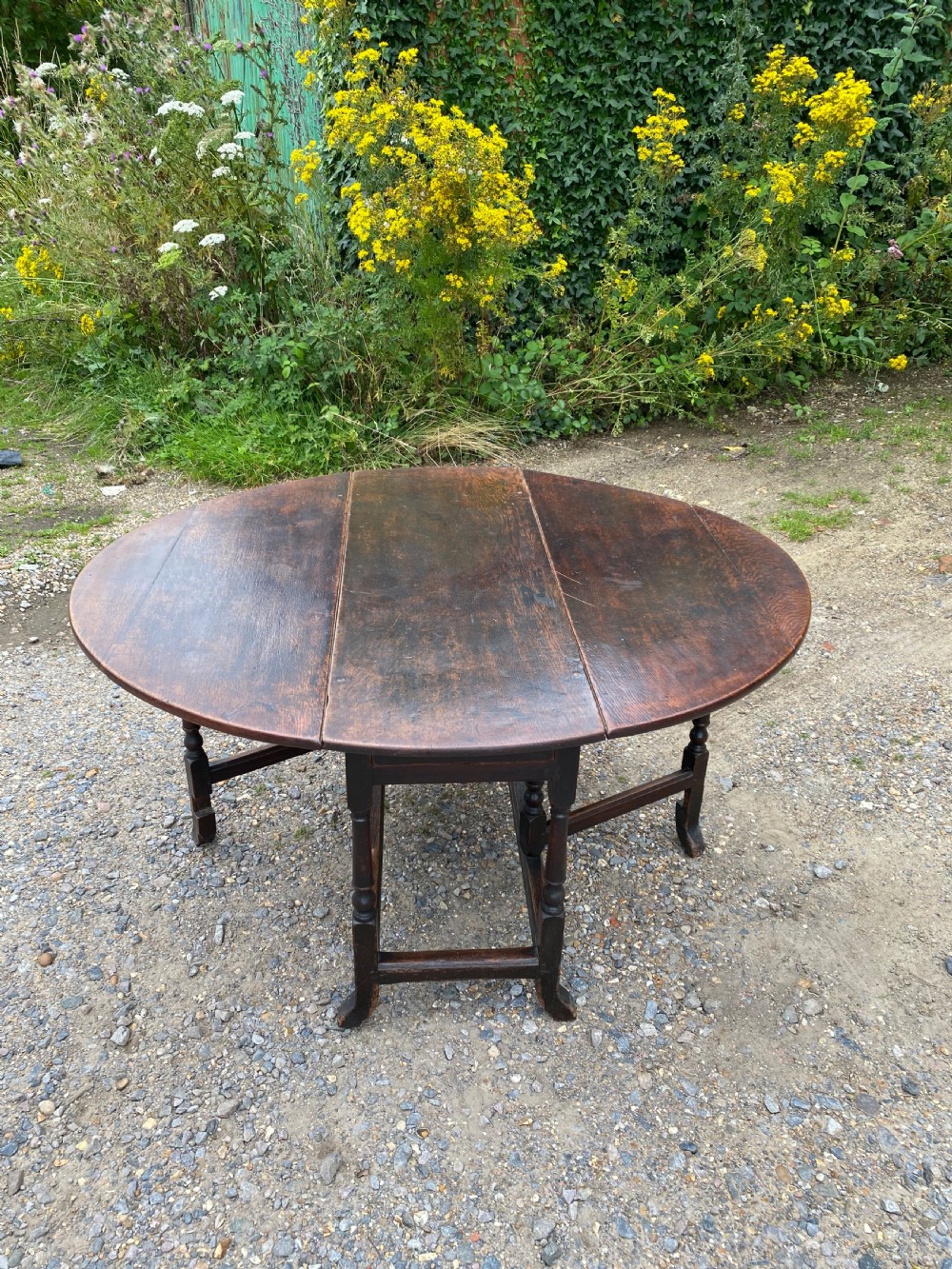 Large Early Oak Gateleg Table View IV