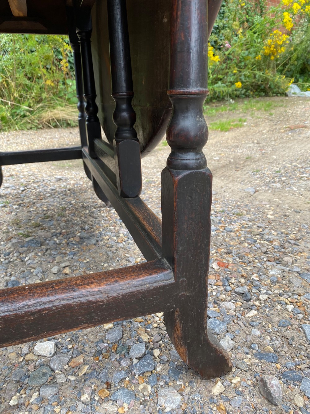 Large Early Oak Gateleg Table View IX