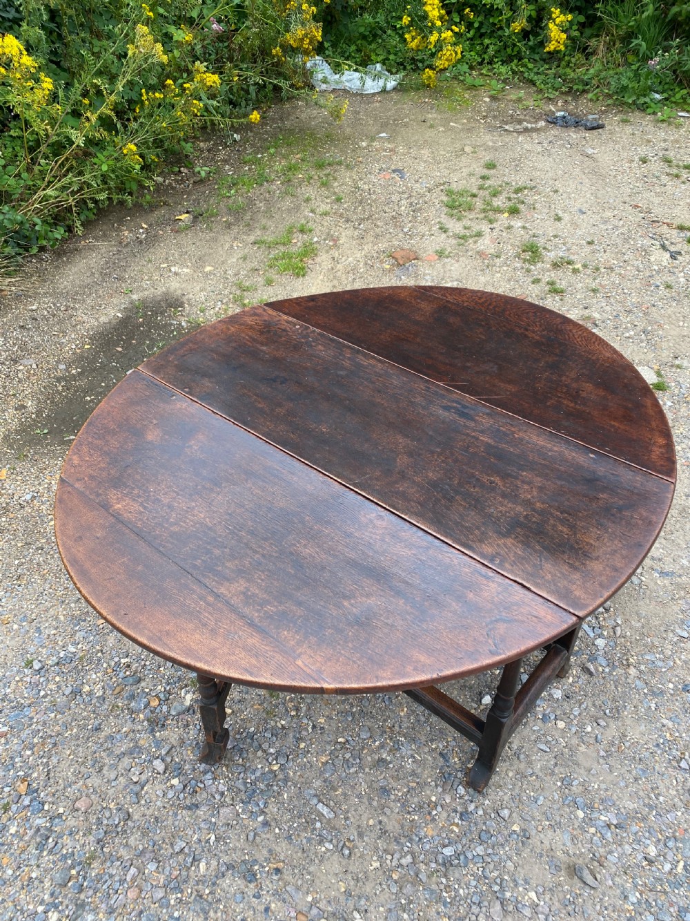Large Early Oak Gateleg Table View XIII