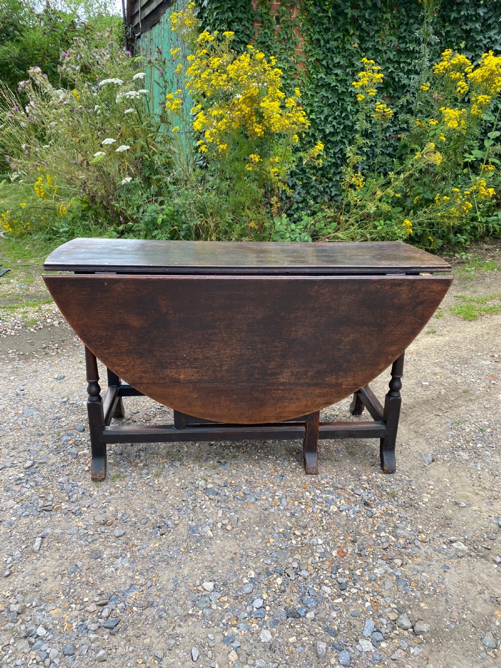 Large Early Oak Gateleg Table View XVII