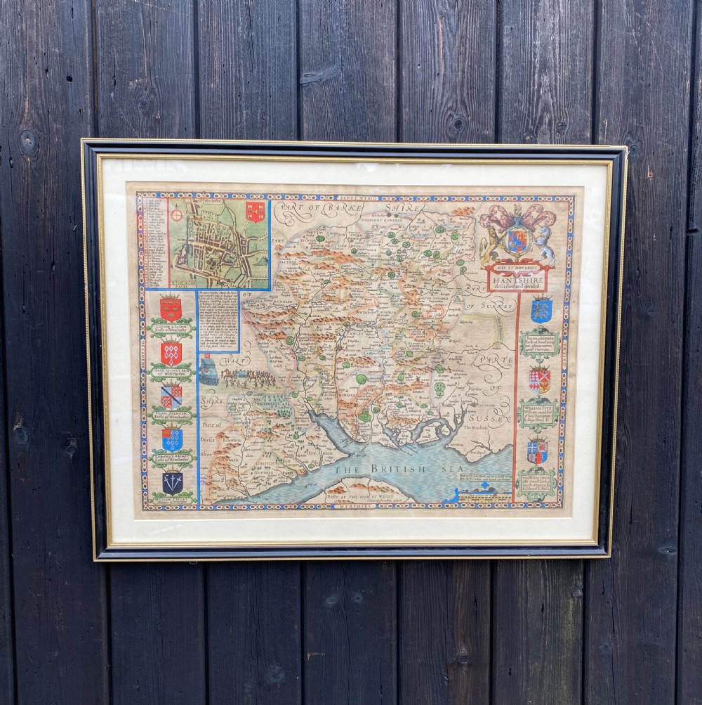 Original Antique Map of Hampshire by John Speed View II