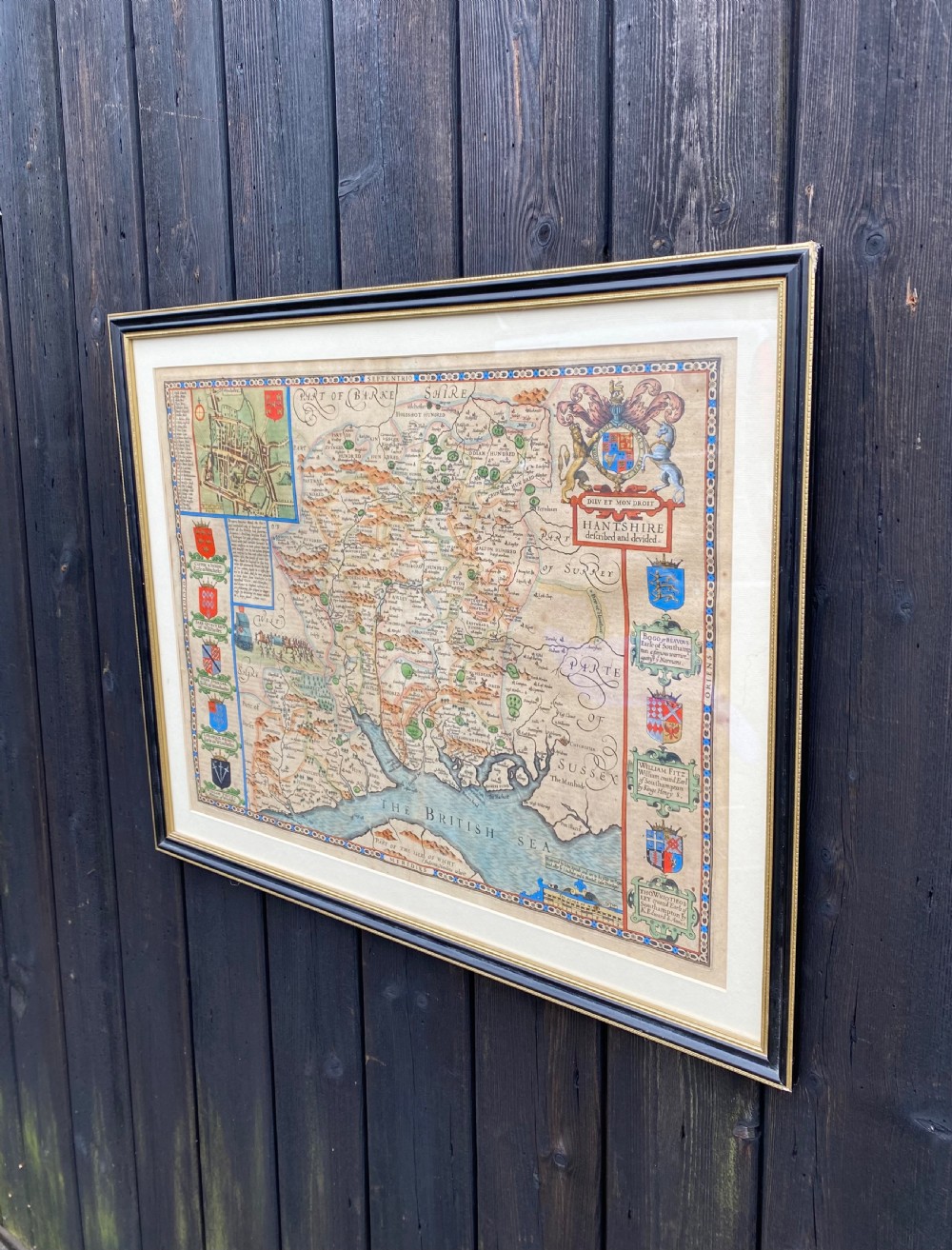 Original Antique Map of Hampshire by John Speed View III