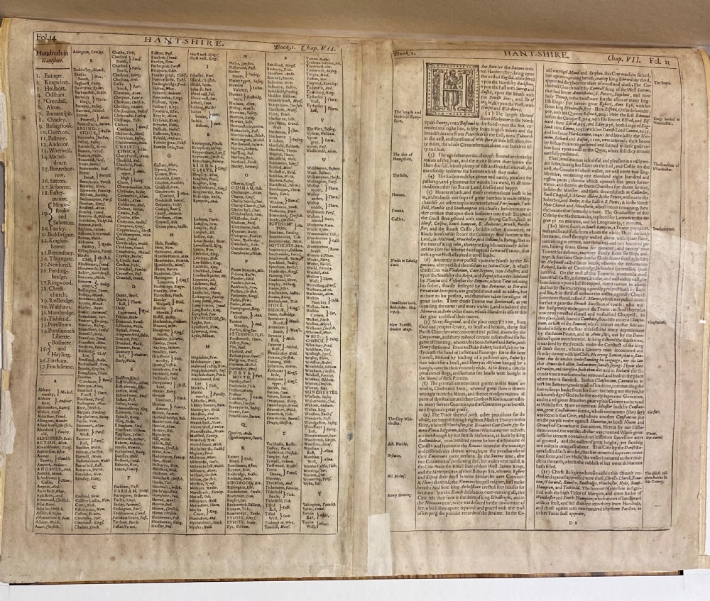 Original Antique Map of Hampshire by John Speed View VI