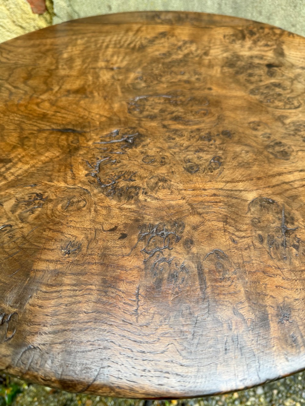 Antique Burr Oak Table View XX