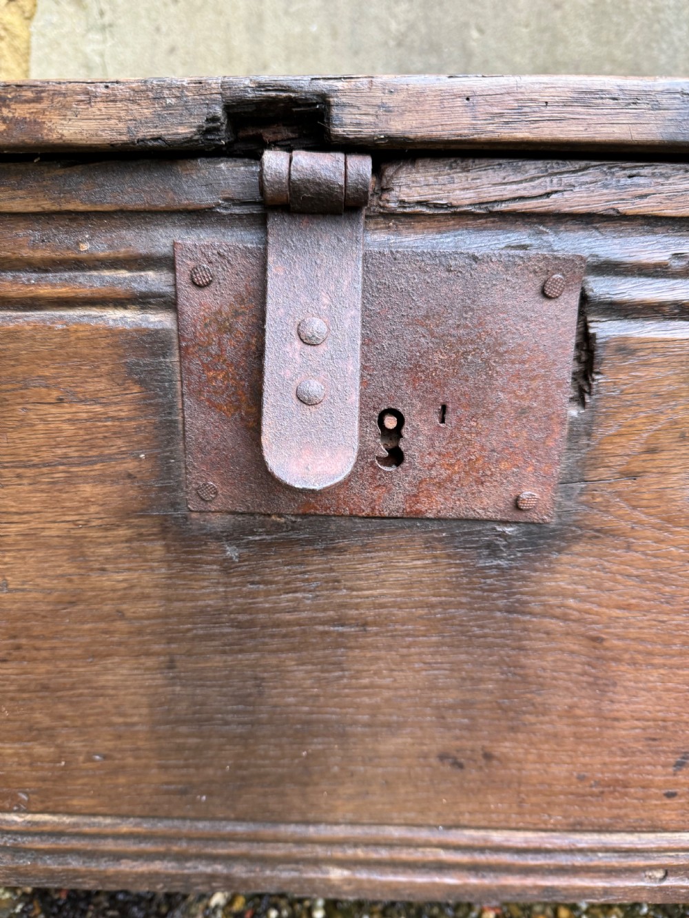 Early Oak Plank Coffer  View VII