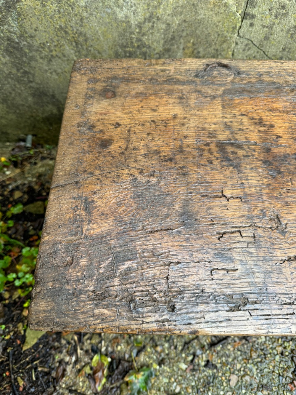 Early Oak Plank Coffer  View X