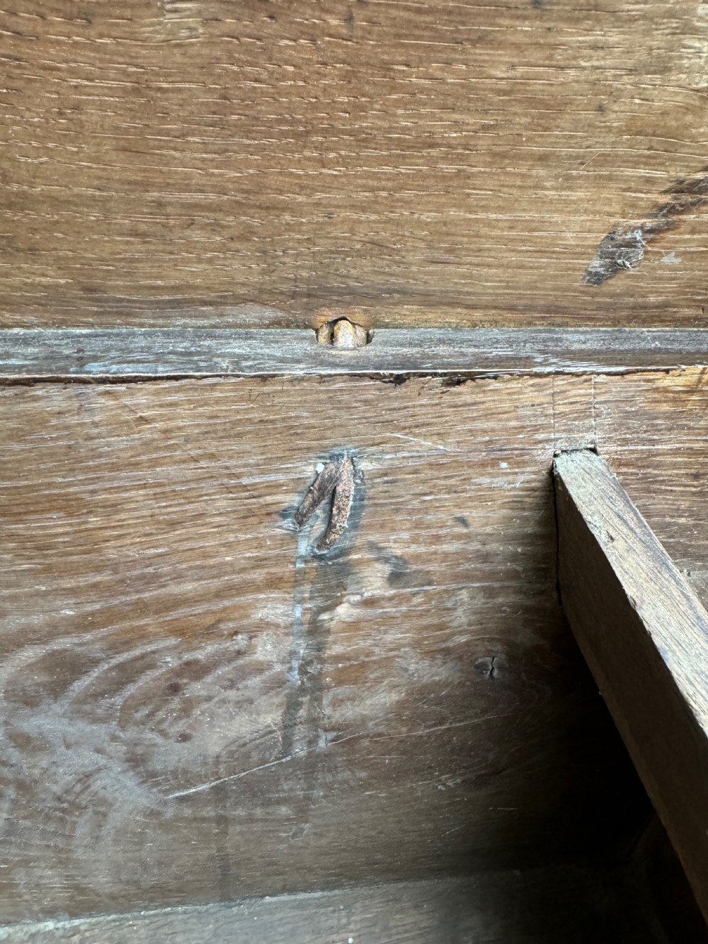 Early Oak Plank Coffer  View XIV