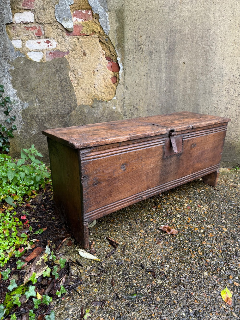 Early Oak Plank Coffer  View XVI