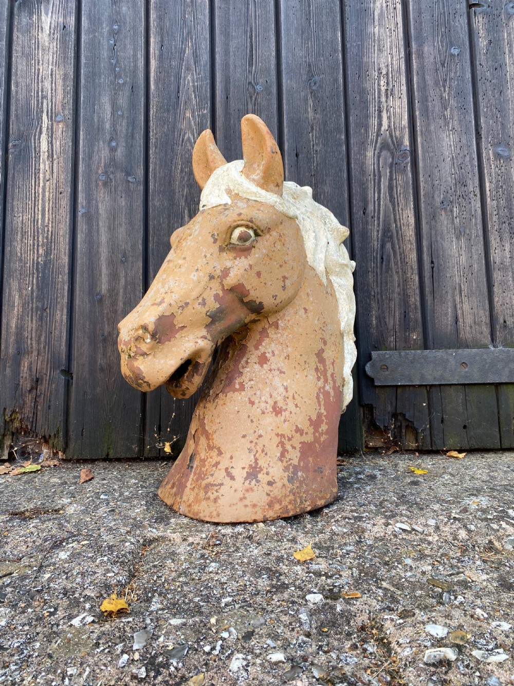 Antique Horses Head Sculpture 