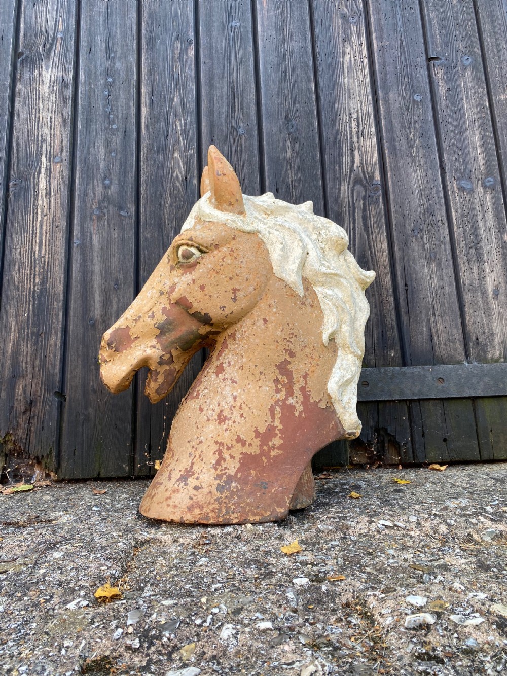 Antique Horses Head Sculpture  View II