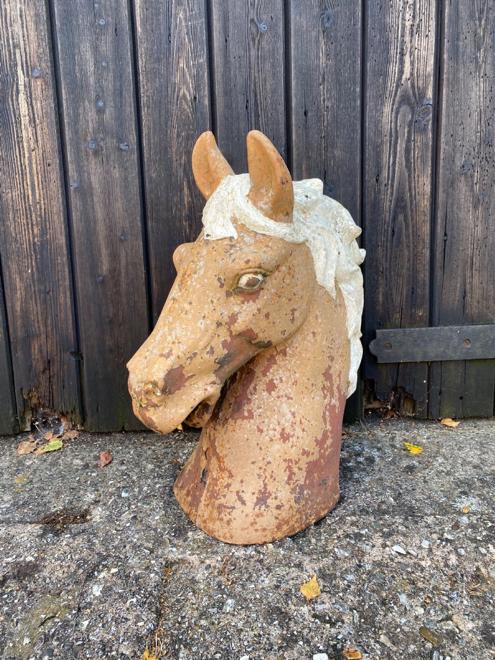 Antique Horses Head Sculpture  View III