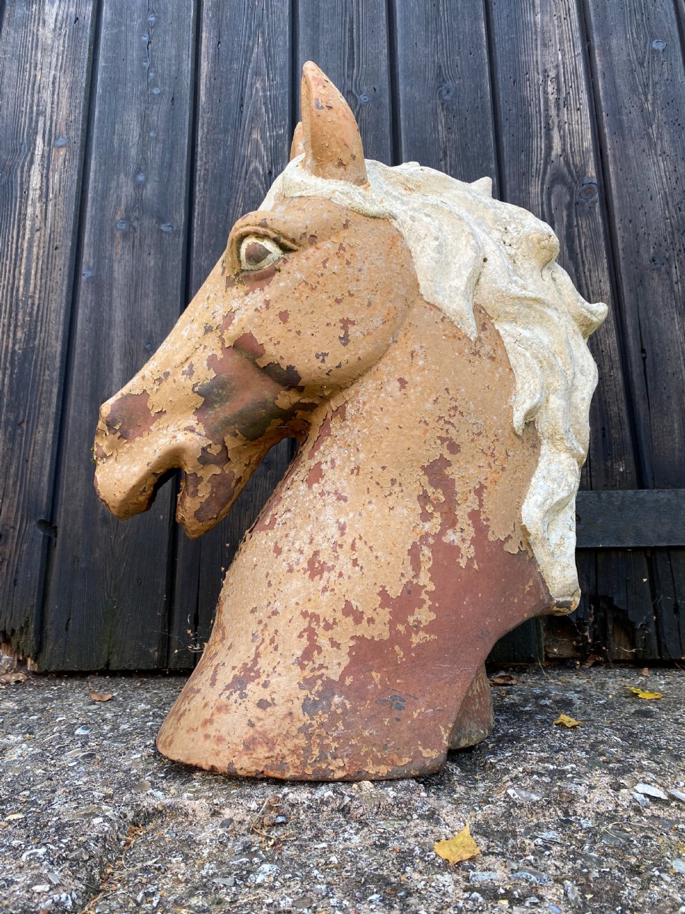 Antique Horses Head Sculpture  View IV