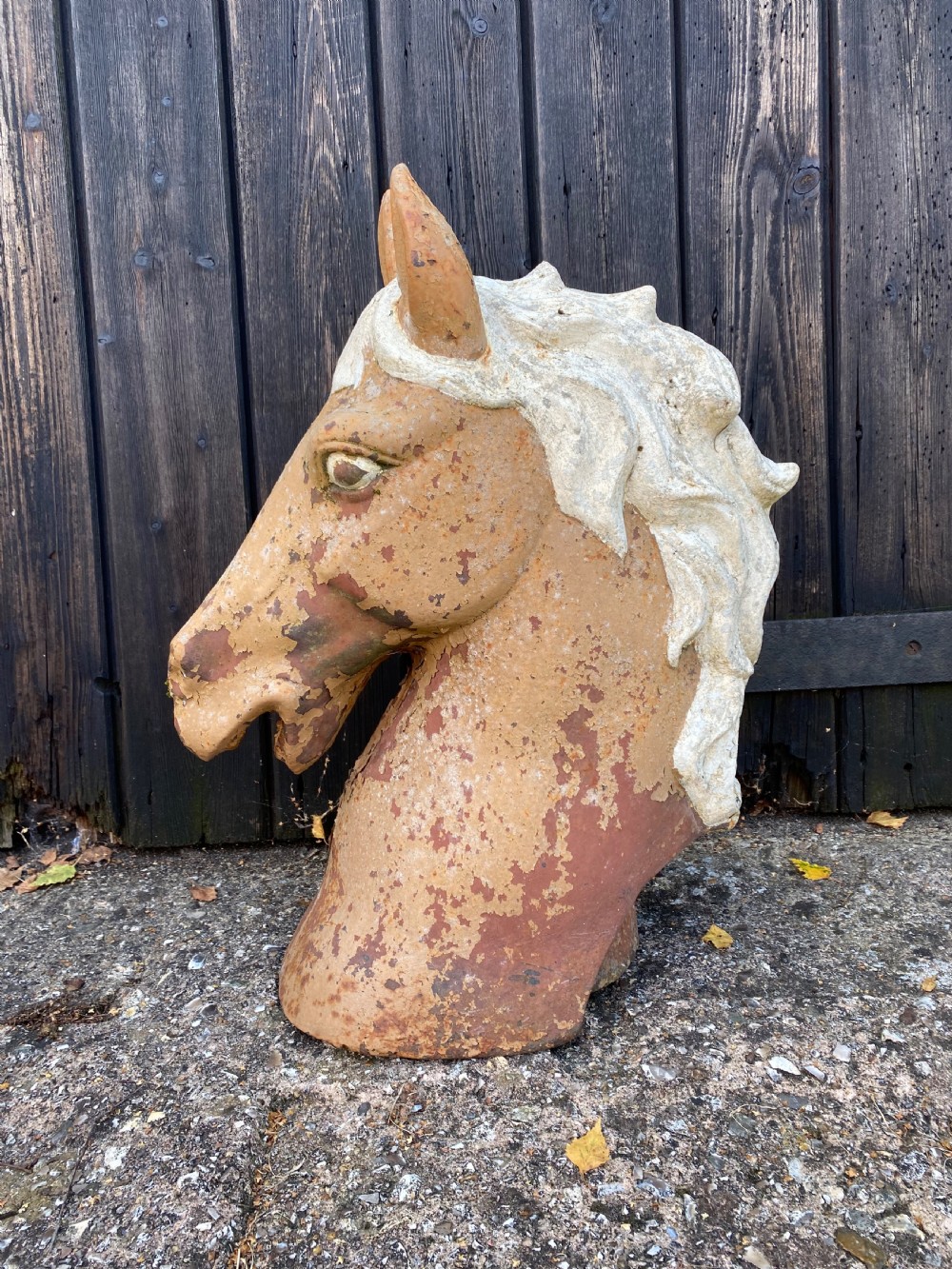 Antique Horses Head Sculpture  View V